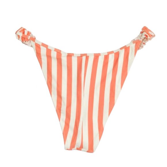 NWT Aerie Printed Ruffle Super High Cut Cheekiest Bikini Bottom Size L - Picture 4 of 11